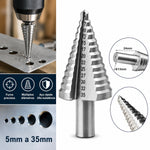 Broca Escalonada HSS 5-35mm em Aço Rápido para Metal, Madeira e Plástico