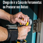 Pulseira Magnética para Ferramentas com Fecho Ajustável | Suporte para Parafusos e Bits