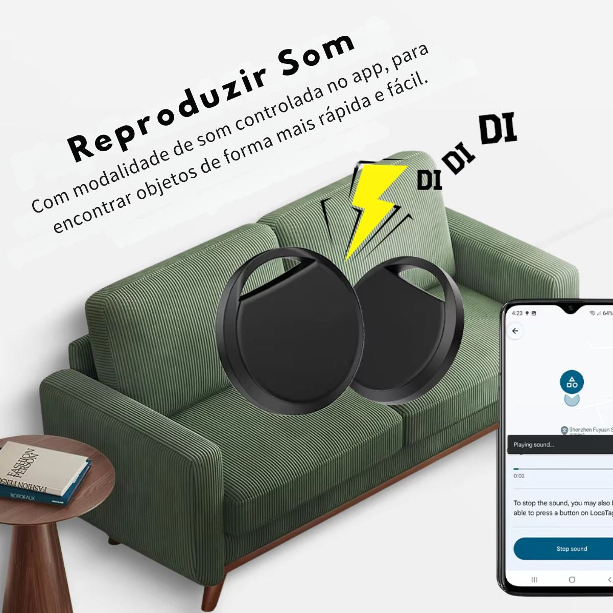 Rastreador Android Inteligente para Chaves, Mochilas, Pets e Veículos