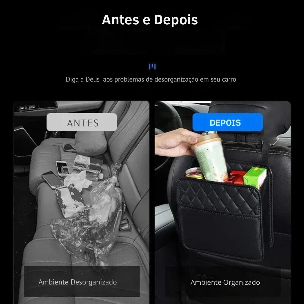 Porta-Treco Automotivo Premium para Celular, Garrafas e Objetos