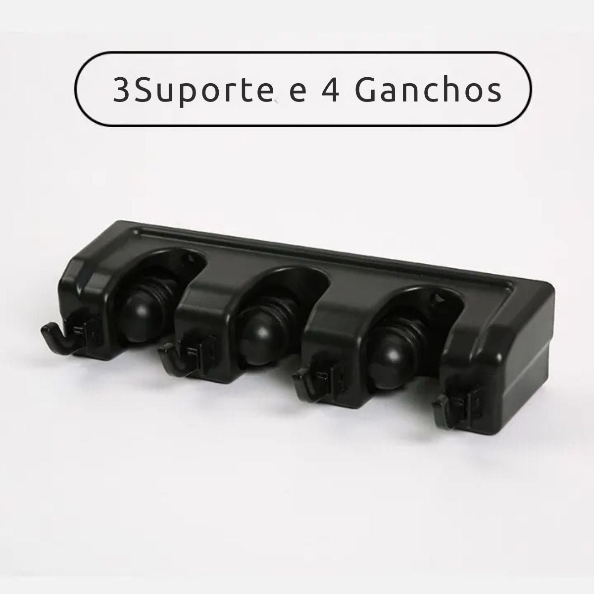 Suporte para Vassouras de Parede com 5 Posições e 6 Ganchos