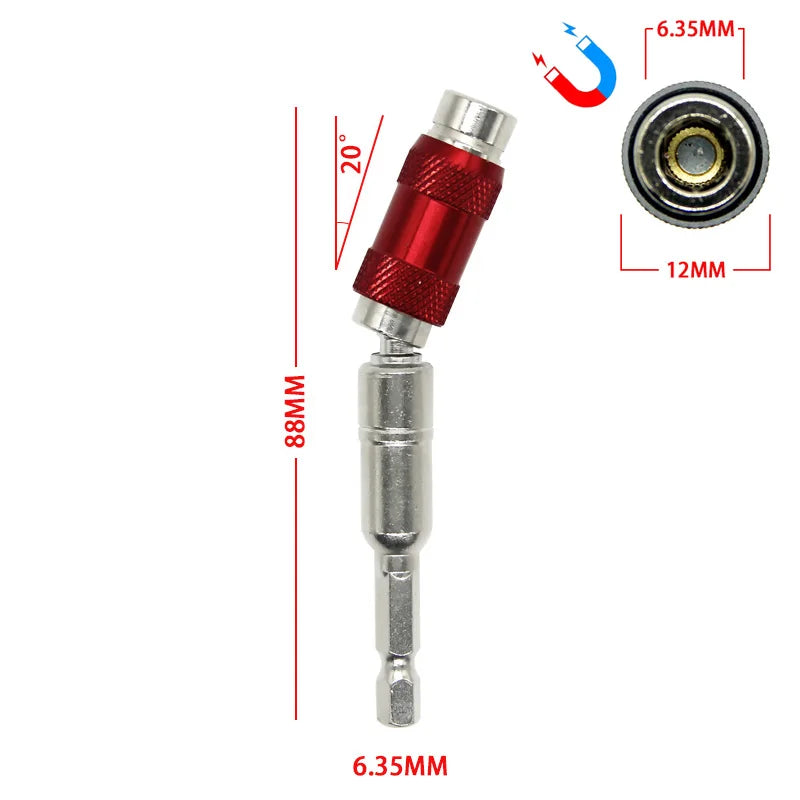 105 Degree Angle Screw Driver Socket Holder Adapter Adjustable Bits Nozzles for Screwdriver Bit Right Angle Head Screwdrivers