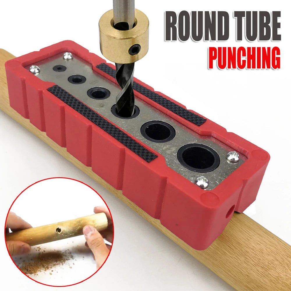 6-Hole Portable 2-12mm/3-13mm Drilling Guide Center Guide Precise Dowel Hole Positioner