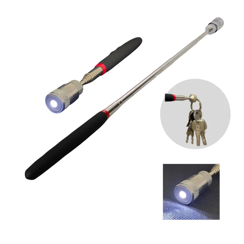 1pc Portable Magnetic PickUp Tool Magnet Pen Extendable Telescopic Inspection LED Torch Magnet Rod for Picking Up Screws Nut Bol
