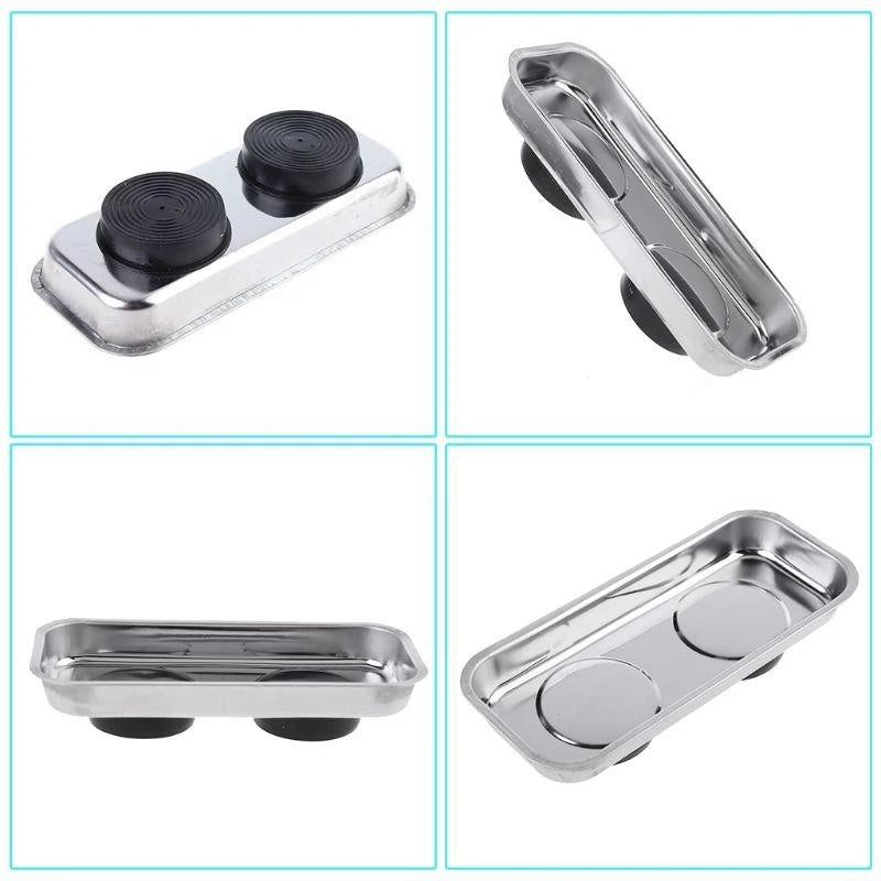 Tray Stainless Steel Magnet Tool Tray Parts Holder for Screws Sockets B9HF
