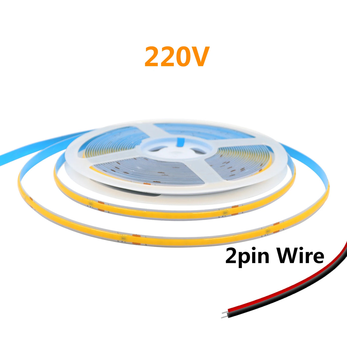 COB LED Light Strip AC 110V 220V With US EU Plug 2PIN Wire Super Bright 240LEDs/m 3000k 4000k 6000k Flexible Lamp 5m 10m 15m 20m