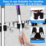 Stainless Steel Wall Mounted Mop And Broom Holder Multi-Functional Storage Rack for Kitchen Bathroom Garage Garden Tools