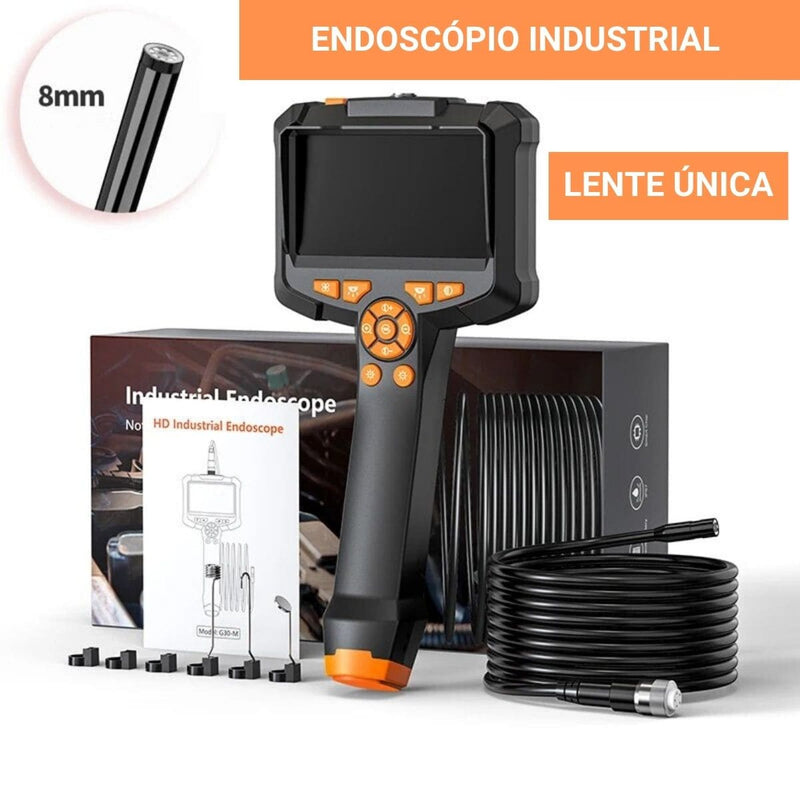 Camera de Inspeção (Industrial Endoscopia 4.3 polegadas IP67 à prova d'água HD1080P 8mm