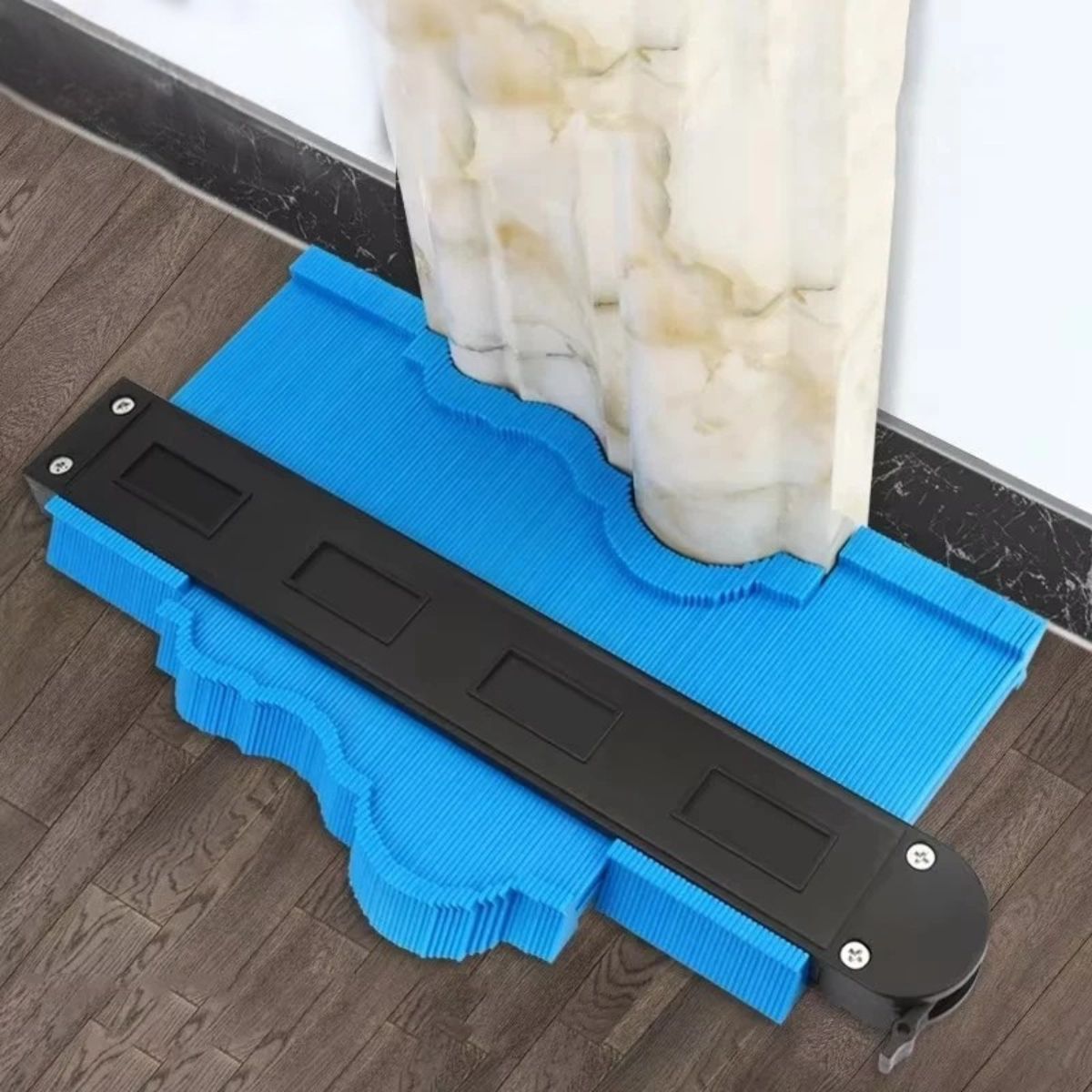 Régua Gabarito de Contorno 25cm/ 12cm para Moldes e Medição de Perfis | Copiador de Formas com Trava