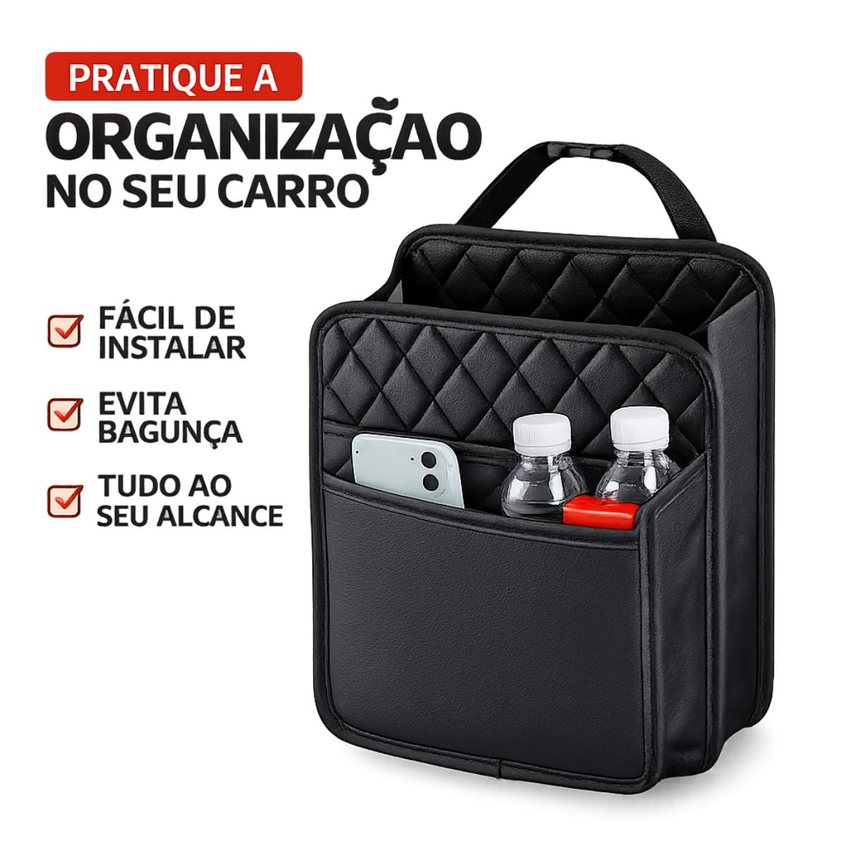 Porta-Treco Automotivo Premium para Celular, Garrafas e Objetos