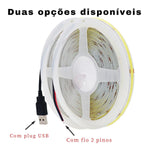 Fita Led Cob 320 Leds/m 5v USB Colorida Inteligente