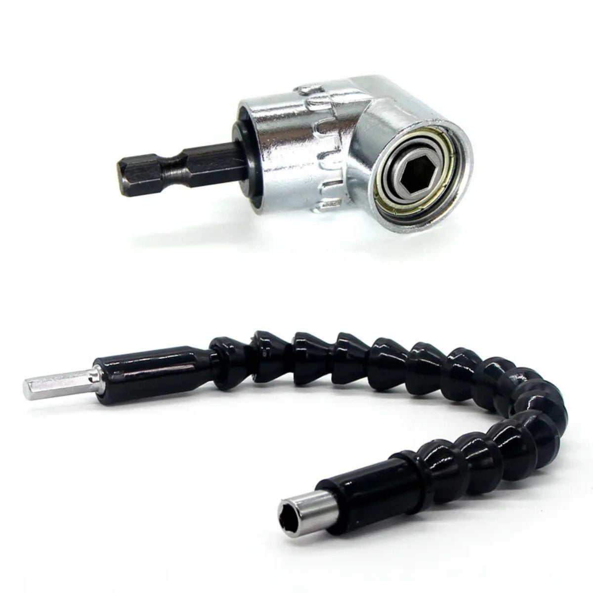 Adaptador Angular para Parafusadeira com Extensão Flexível 360° para Furadeira e Bits Hexagonal 1/4"