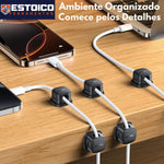 Organizador de Cabos Magnético para Mesa e Escritório | Prendedor de Fios