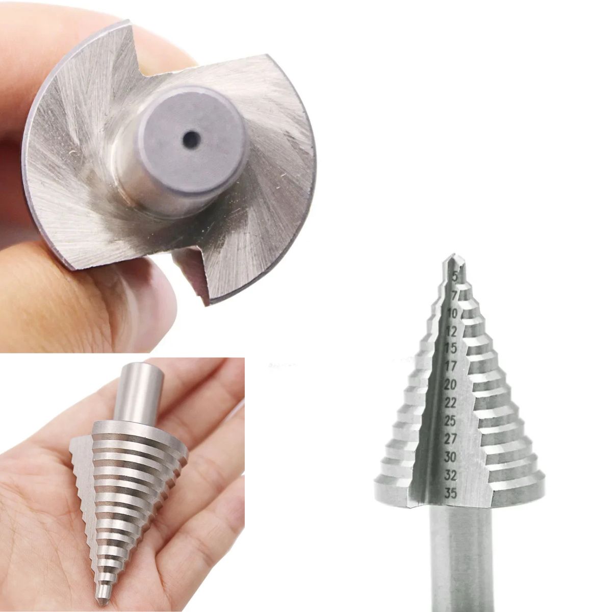 Broca Escalonada HSS 5-35mm em Aço Rápido para Metal, Madeira e Plástico