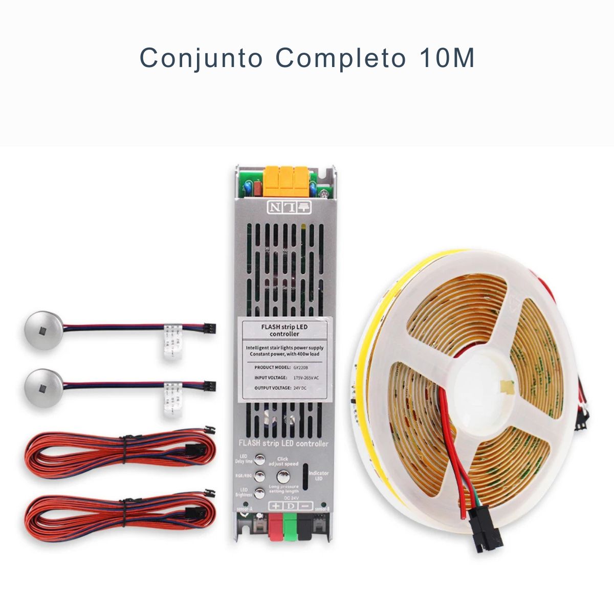 Fita de LED Sequencial COB com Sensor de Movimento para Escadas 24V 400W