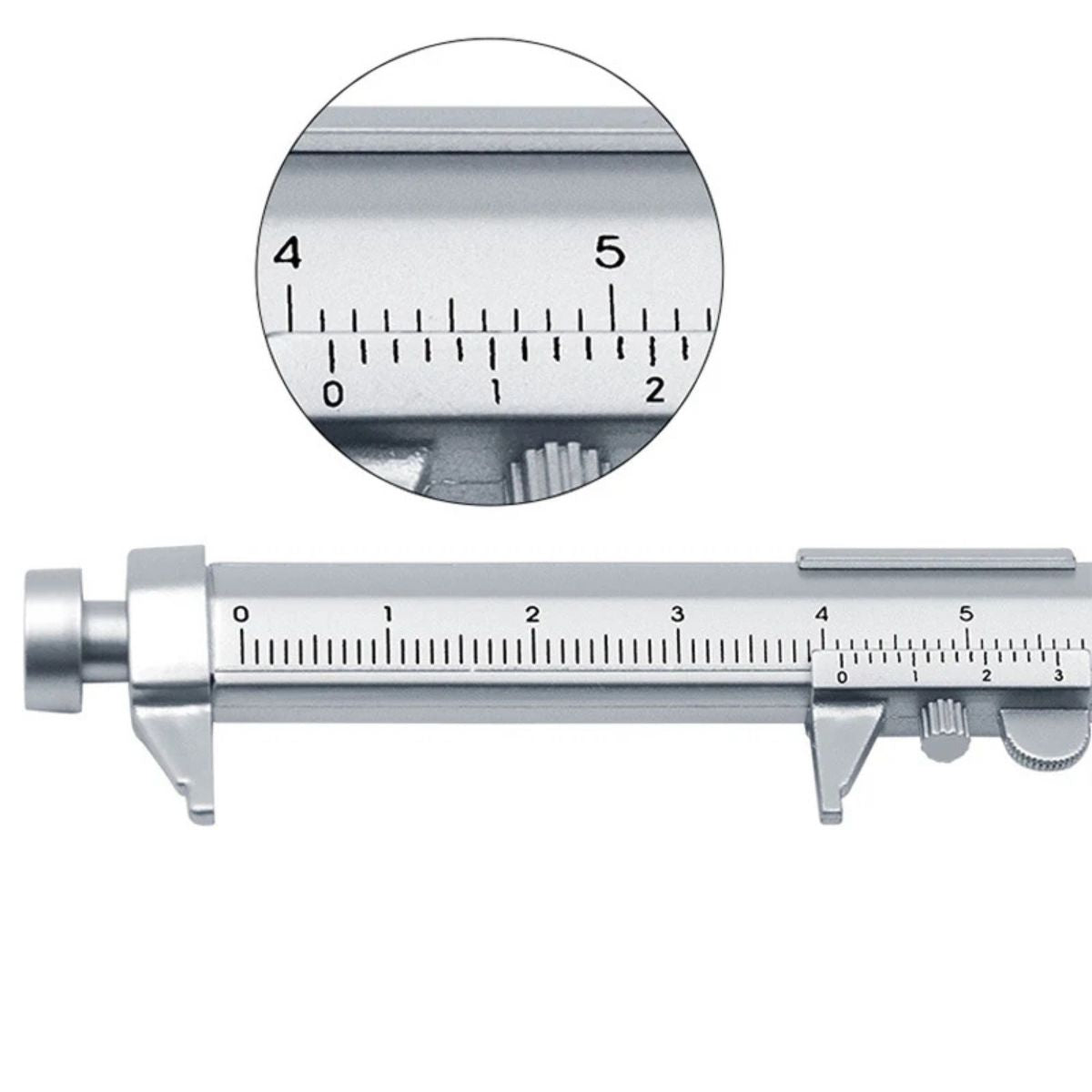 Caneta Esferográfica Multifuncional com Paquímetro, Régua de Precisão e Medidor 0–100 mm