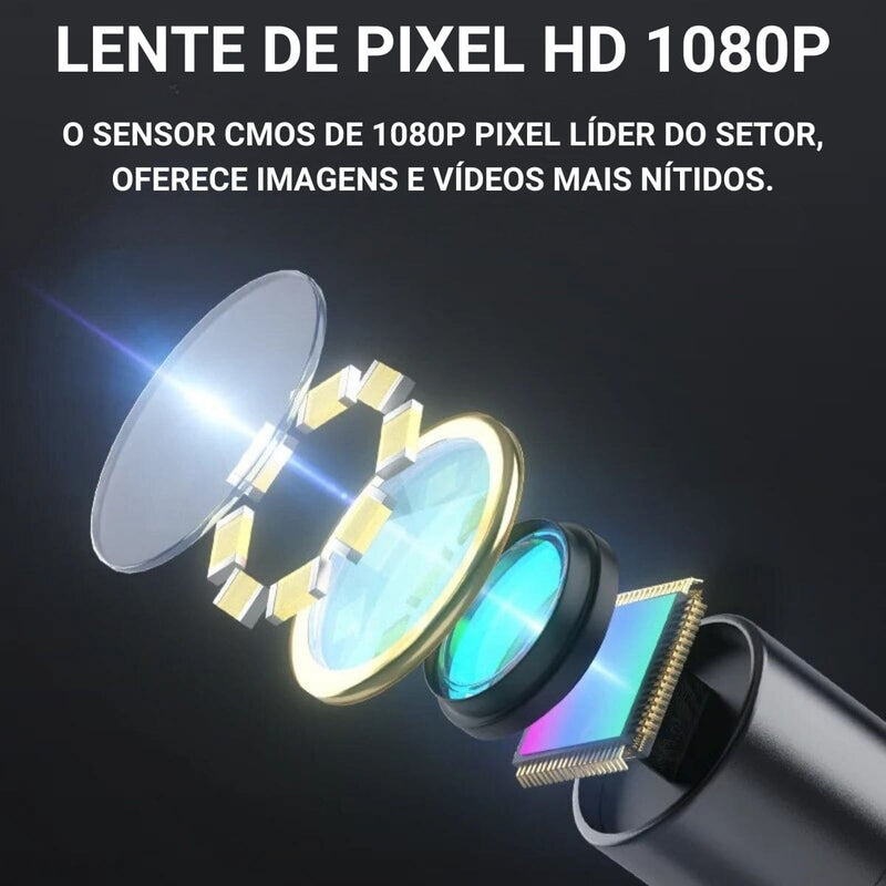 Camera de Inspeção (Industrial Endoscopia 4.3 polegadas IP67 à prova d'água HD1080P 8mm