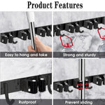 Stainless Steel Wall Mounted Mop And Broom Holder Multi-Functional Storage Rack for Kitchen Bathroom Garage Garden Tools