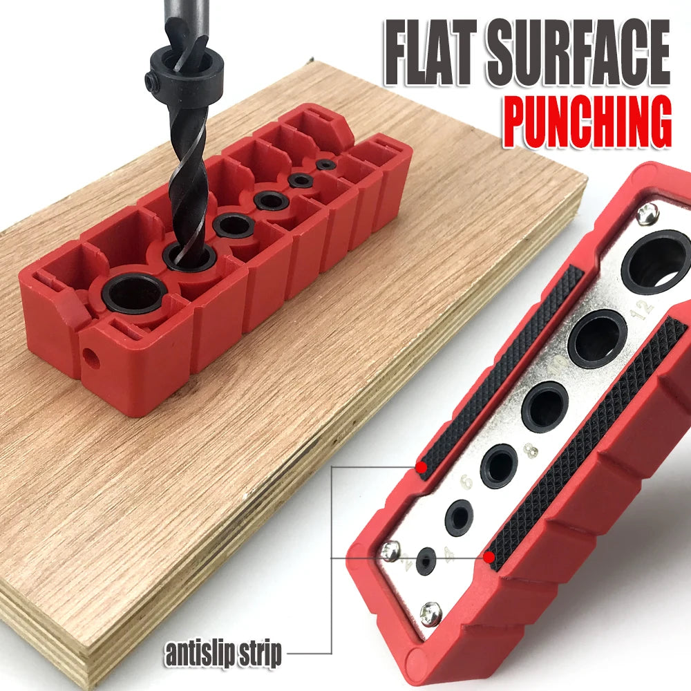 6-Hole Portable 2-12mm/3-13mm Drilling Guide Center Guide Precise Dowel Hole Positioner