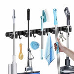 Stainless Steel Wall Mounted Mop And Broom Holder Multi-Functional Storage Rack for Kitchen Bathroom Garage Garden Tools
