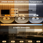 Tuya Zigbee 24V FCOB CCT LED Light Strip 608LEDs High Density Flexible Led Light 3000K To 6000K Linear Dimmable for Alexa Google