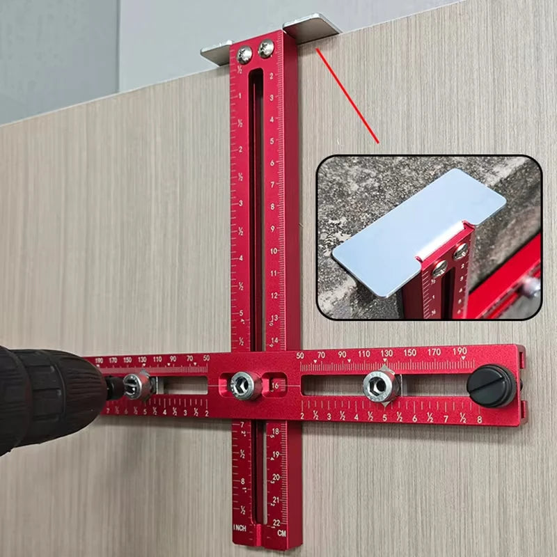 Handle Punching Locator Woodworking Newly Upgraded Adjustable Cabinet Door T-shaped Punch Cabinet Knobs Handles Pulls Tool