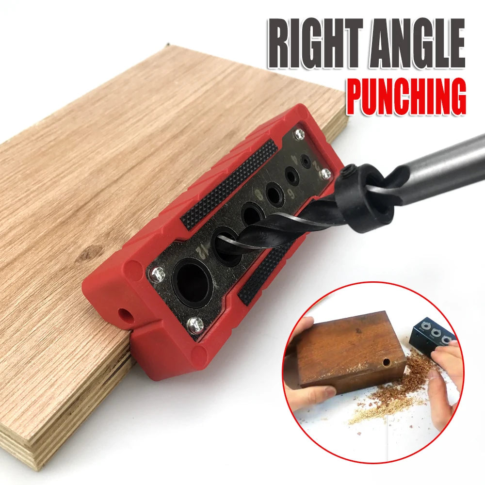 6-Hole Portable 2-12mm/3-13mm Drilling Guide Center Guide Precise Dowel Hole Positioner