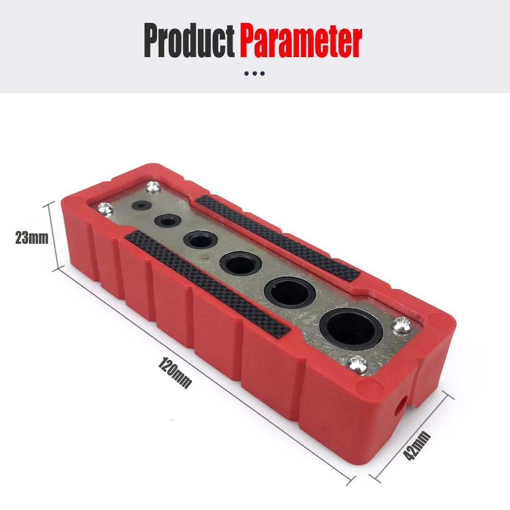 6-Hole Portable 2-12mm/3-13mm Drilling Guide Center Guide Precise Dowel Hole Positioner