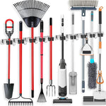 Stainless Steel Wall Mounted Mop And Broom Holder Multi-Functional Storage Rack for Kitchen Bathroom Garage Garden Tools