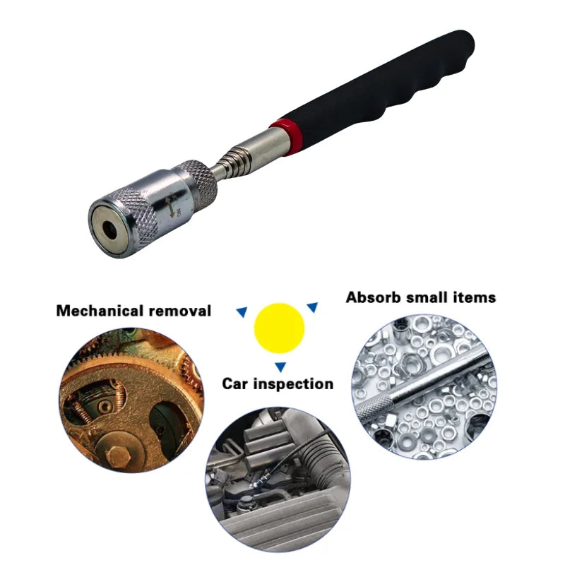 1pc Portable Magnetic PickUp Tool Magnet Pen Extendable Telescopic Inspection LED Torch Magnet Rod for Picking Up Screws Nut Bol