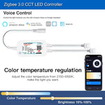 Tuya Zigbee 24V FCOB CCT LED Light Strip 608LEDs High Density Flexible Led Light 3000K To 6000K Linear Dimmable for Alexa Google