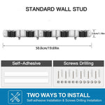 Stainless Steel Wall Mounted Mop And Broom Holder Multi-Functional Storage Rack for Kitchen Bathroom Garage Garden Tools