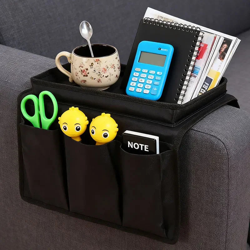 Sofa Armrest Organizer Large Size Pallet Arm Chair With 5 For Headphones Phone Glasses Pockets Couch Arm Tray Home Supplies