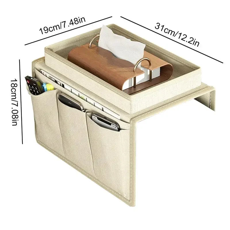 Sofa Armrest Organizer Large Size Pallet Arm Chair With 5 For Headphones Phone Glasses Pockets Couch Arm Tray Home Supplies