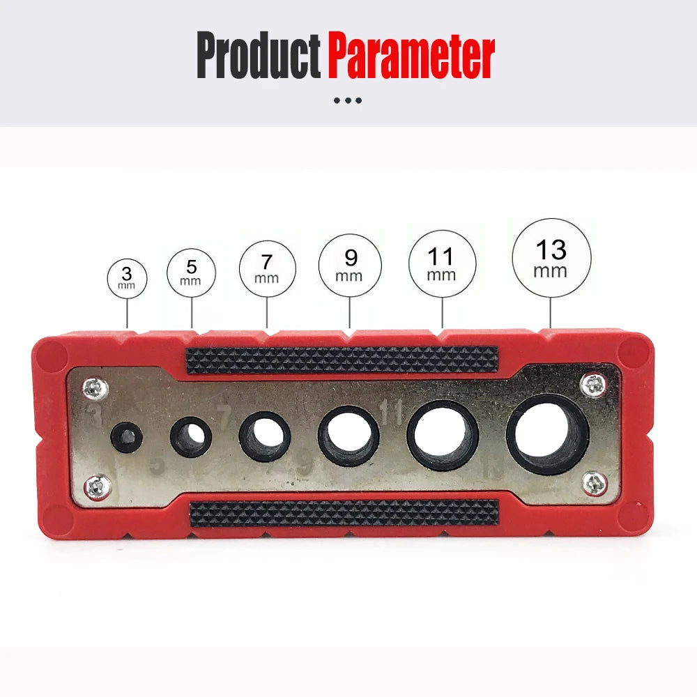 6-Hole Portable 2-12mm/3-13mm Drilling Guide Center Guide Precise Dowel Hole Positioner