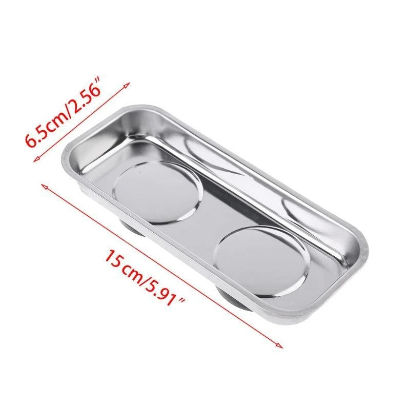 Tray Stainless Steel Magnet Tool Tray Parts Holder for Screws Sockets B9HF