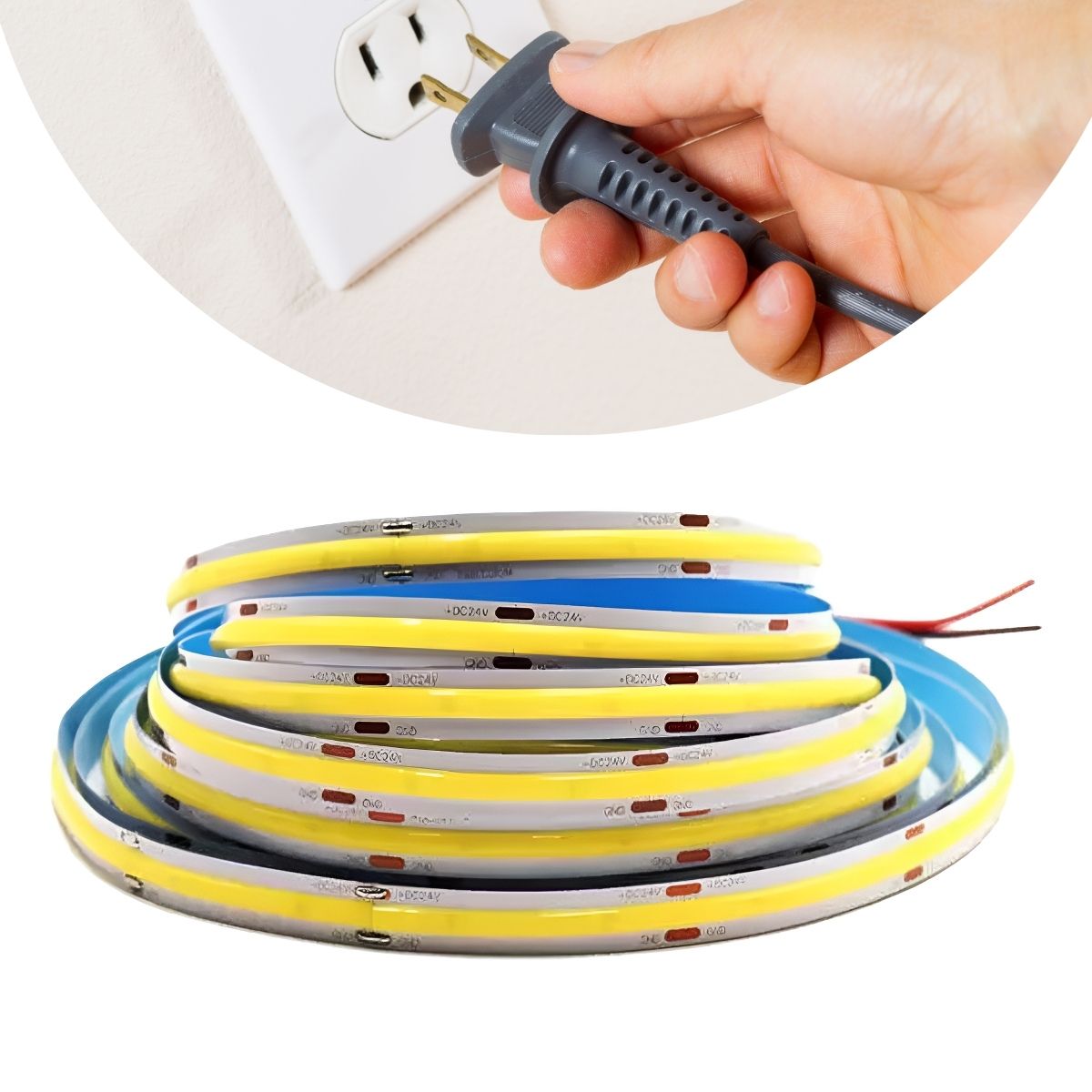 Fita Led Cob 480 Leds Ligação Direta na Rede 127 ou 220v 1800w/m 10mts